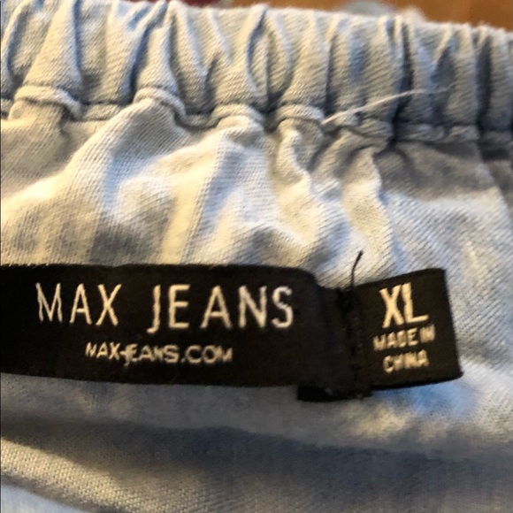 MAX JEANS maxi dress, size XL, bleached chambray embroidery preowned - Picture 14 of 14